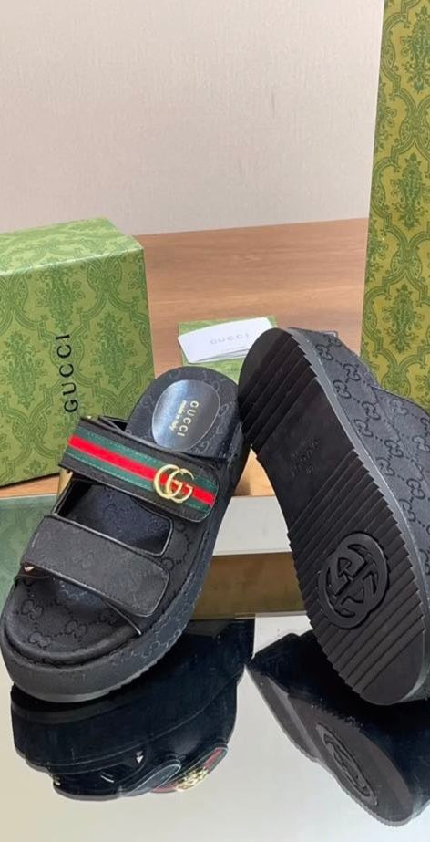 Monogram Embossed Platform Sandals