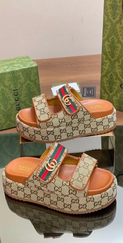 Monogram Embossed Platform Sandals