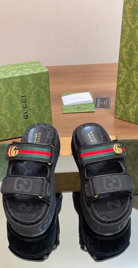 Monogram Embossed Platform Sandals