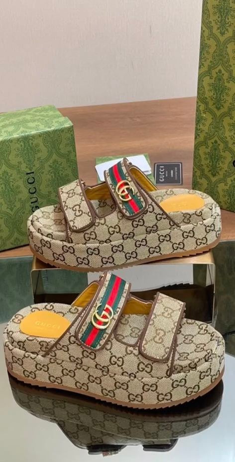 Monogram Embossed Platform Sandals