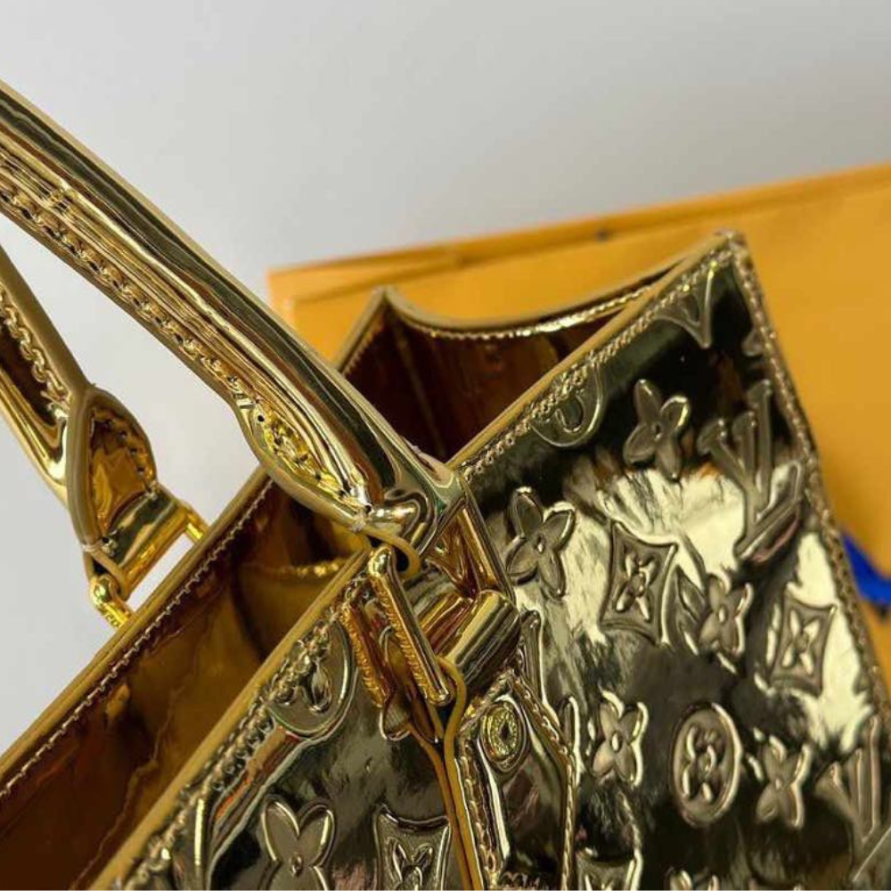 Gold Metallic LV Tote Bag