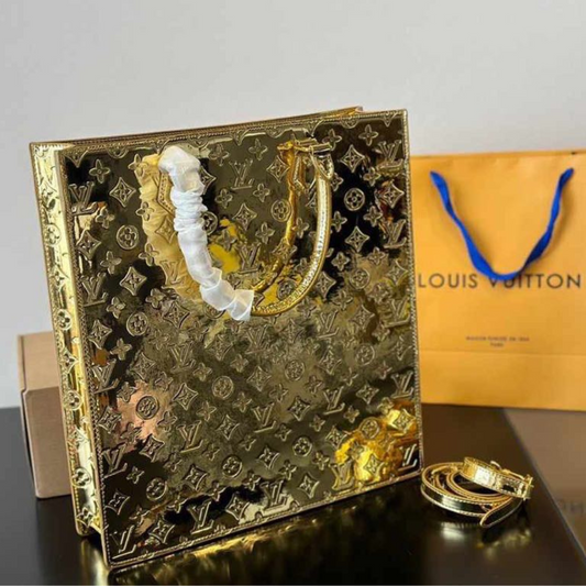 Gold Metallic LV Tote Bag